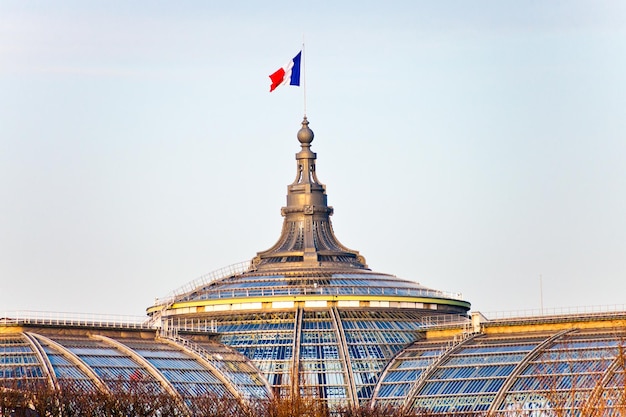 Bandera francesa en el Gran Palacio de París
