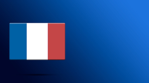 Bandera de Francia en plataforma realista