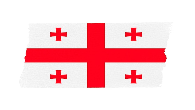 La bandera de Georgia pegatina png diseño de cinta washi fondo transparente