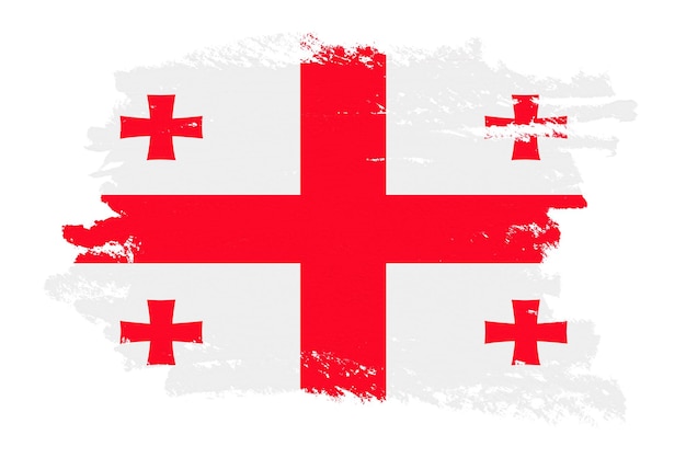 Bandera de Georgia pegatina png diseño de trazo de pintura de fondo transparente