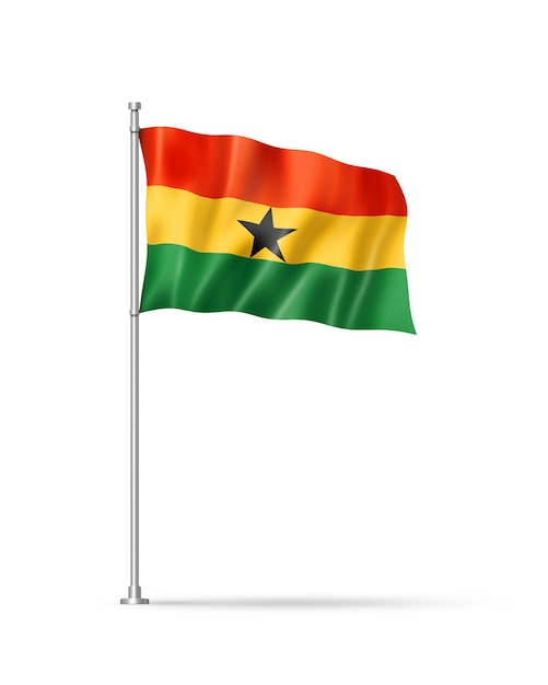 Bandera de Ghana bandera aislado en blanco