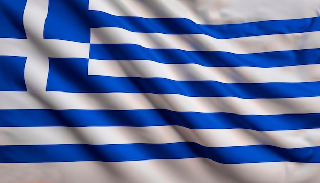 Bandera de Grecia con pliegues