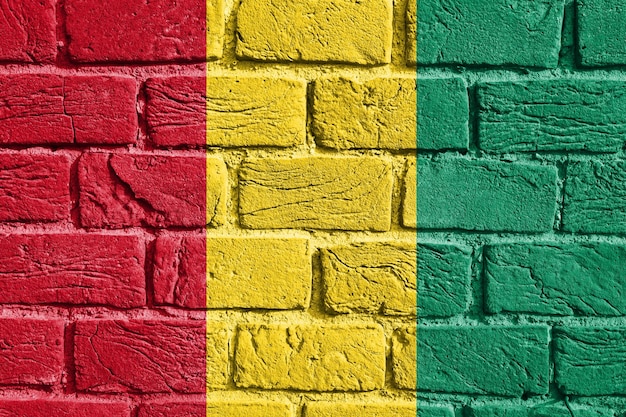 Bandera de Guinea en la pared