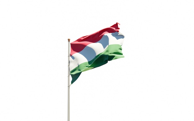 Bandera del hermoso estado nacional de Hungría ondeando