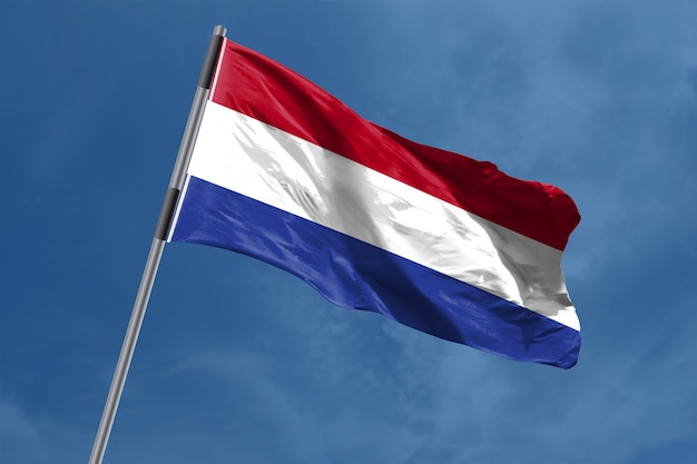 Bandera de Holanda ondeando
