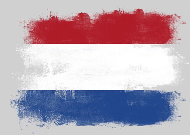 Bandera de Holanda pintada con pincel