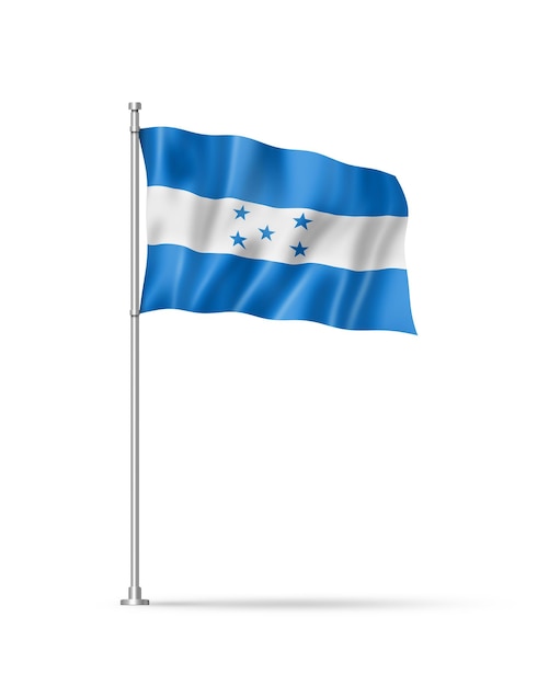 Bandera de honduras aislado en blanco