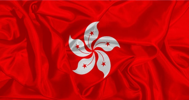 Foto bandera de hong kong de diseño realista