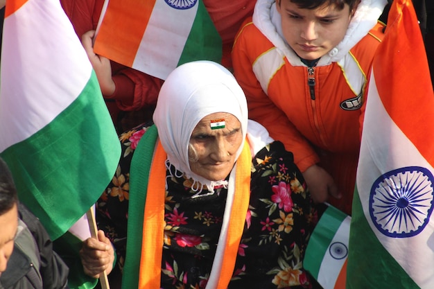 La bandera de la India es la de la India.