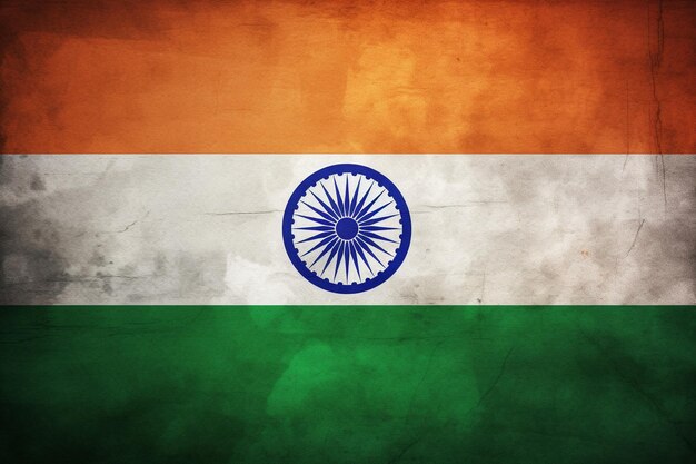 La bandera de la India con el estilo grunge premium