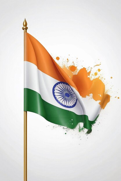 Foto bandera de la india con fondo blanco
