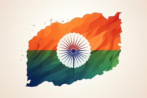 Bandera india Ilustración minimalista moderna IA generativa
