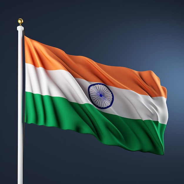 Bandera de la India Inteligencia Artificial de la India Bandera Vector de la India Bandeira de la India 3D Arte de la bandera de la India Ola de la bandeja de la India