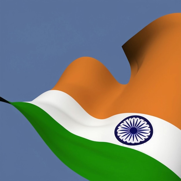 La bandera india ondeando textura con modelo 3D