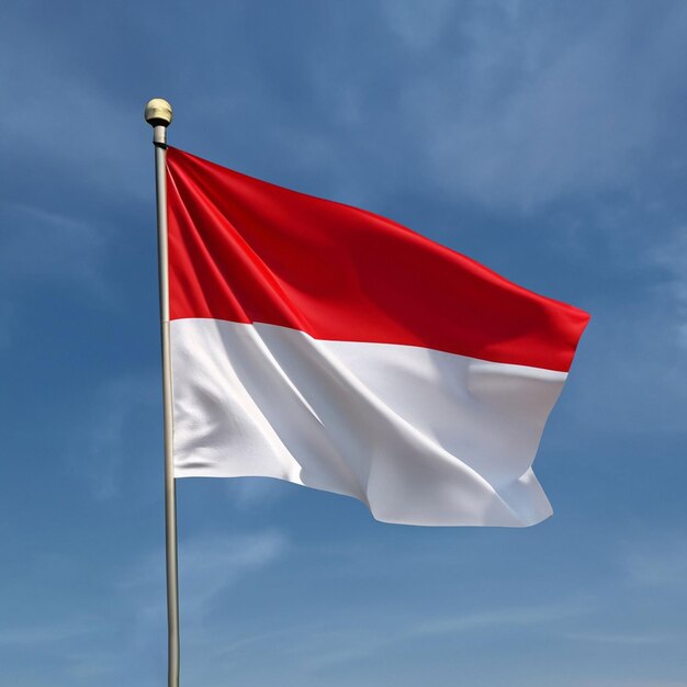 Bandera de Indonesia Ondeando en el cielo generativo ai