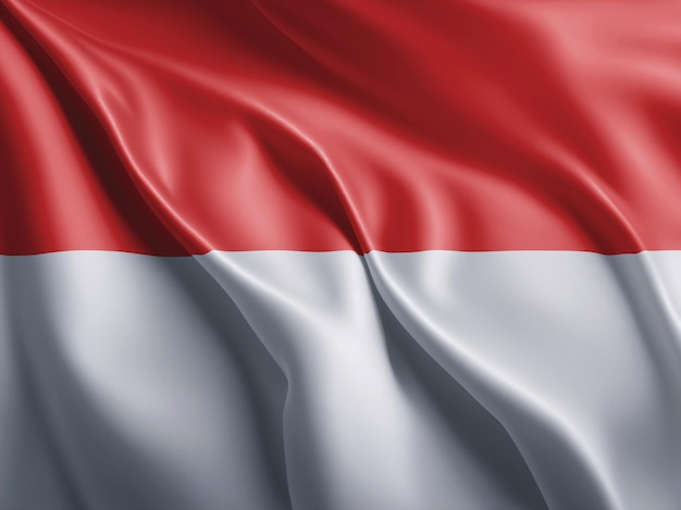 La bandera de Indonesia revoloteando y agitando