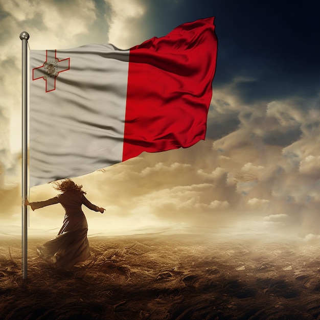 Foto bandera internacional de la bandera de malta renderizado en 3d