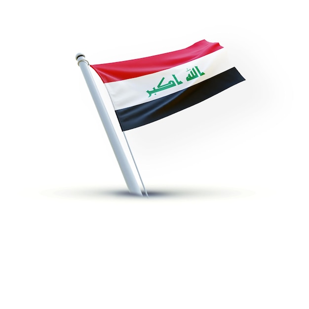 Una bandera de Irak en un fondo blanco que se utiliza para las redes sociales