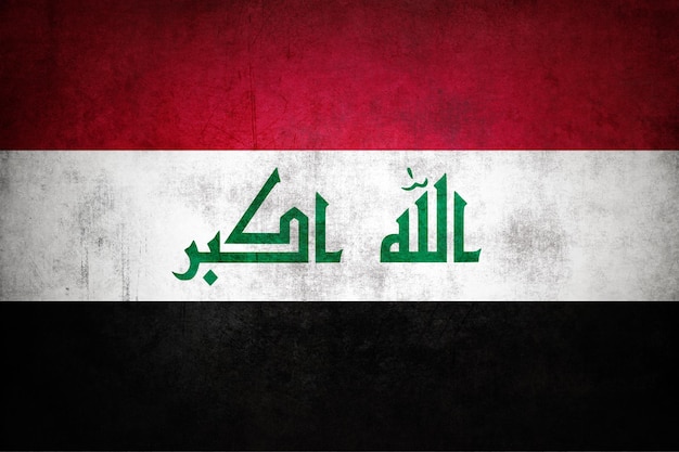 Bandera de Irak con textura grunge.