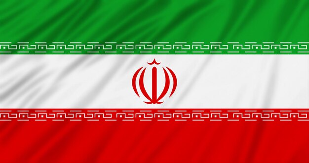 Foto bandera de irán ondeando fondo de primer plano