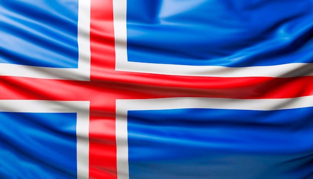 Bandera de Islandia con pliegues