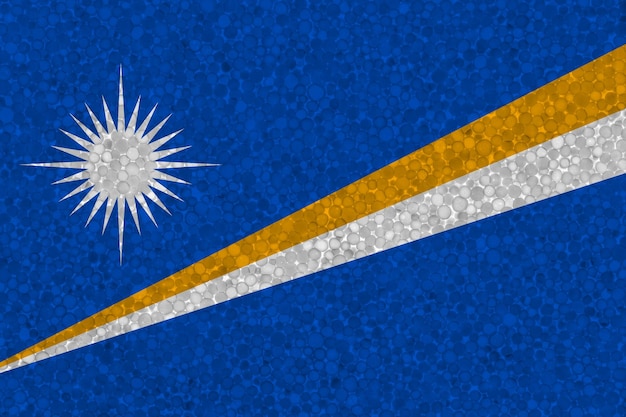 Bandera de las Islas Marshall en textura de espuma de poliestireno