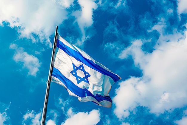 Foto bandera de israel en jerusalén colores nacionales israelíes