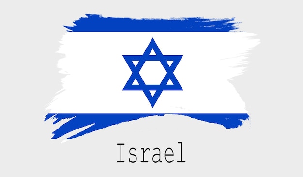 Bandera de Israel sobre fondo blanco.