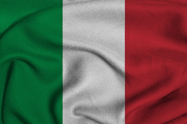 Bandera de Italia desde la fábrica de tejidos de punto