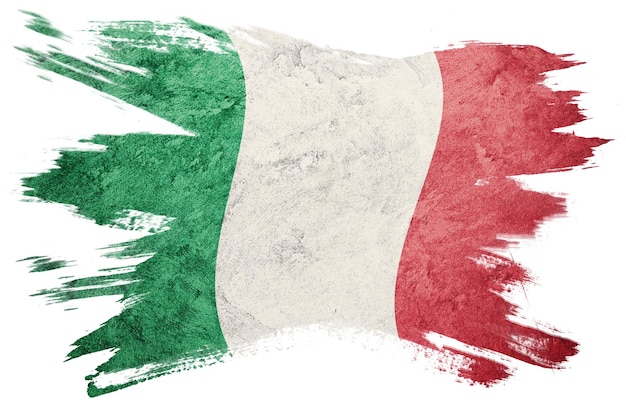 Bandera de Italia grunge. Trazo de pincel italiano.