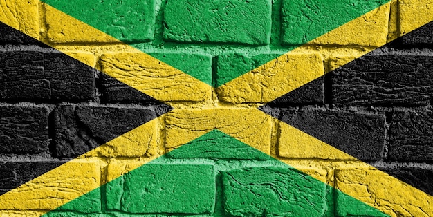 Bandera de Jamaica en la pared