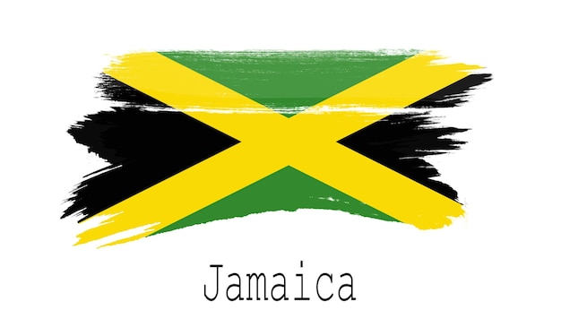 Bandera de jamaica sobre fondo blanco.