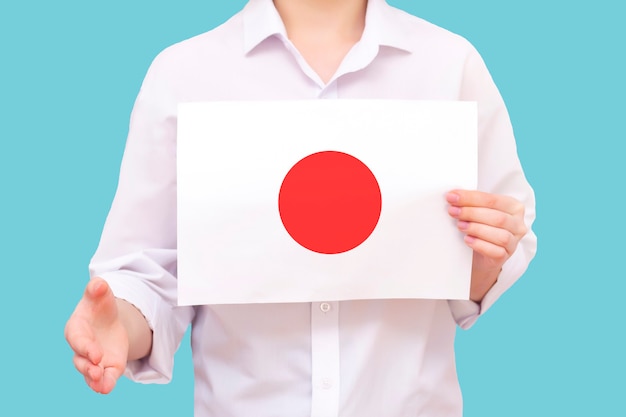 Bandera de Japón como cartel de bienvenida