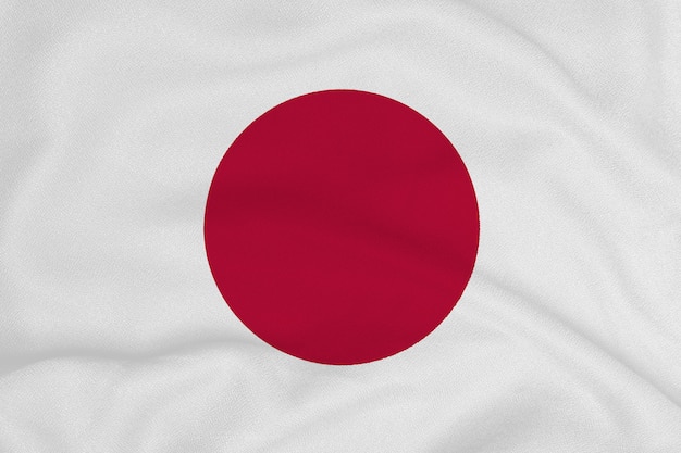 Bandera de Japón desde la fábrica de tejidos de punto.