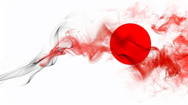 Bandera de Japón en forma de arte dinámico de humo