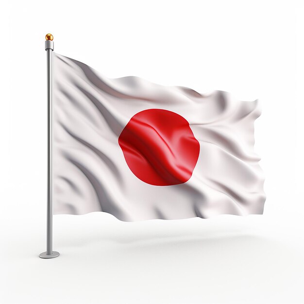 Foto bandera japonesa en elegancia minimalista blanca generativa de ia