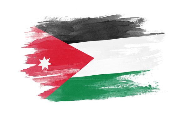 Bandera de Jordania con trazo de pincel Bandera nacional