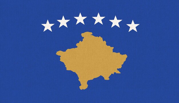 bandera de Kosovo bandera del país europeo República de Kosovo en la superficie de la tela