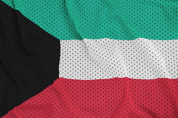 Bandera de Kuwait impresa en una malla de poliéster y nylon