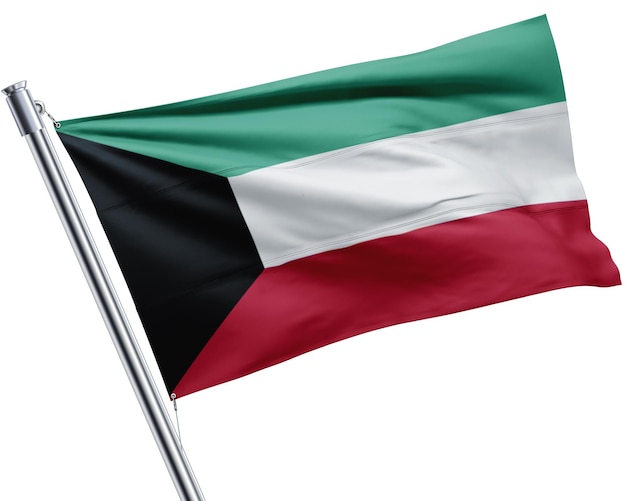 Foto bandera de kuwait en un poste