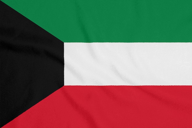 Bandera de Kuwait en tela con textura.