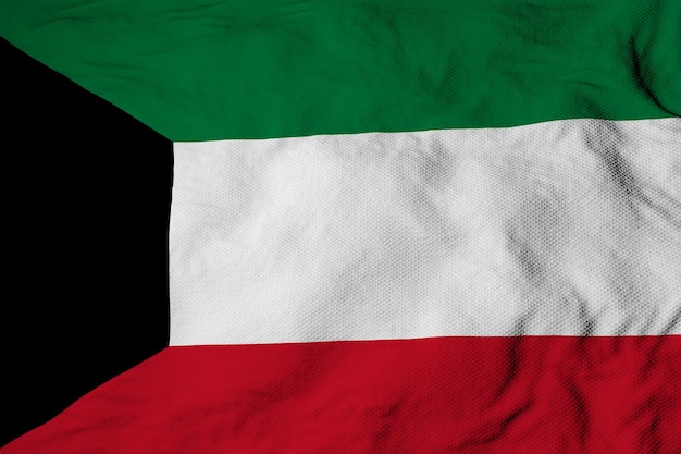 Bandera kuwaití en renderizado 3D