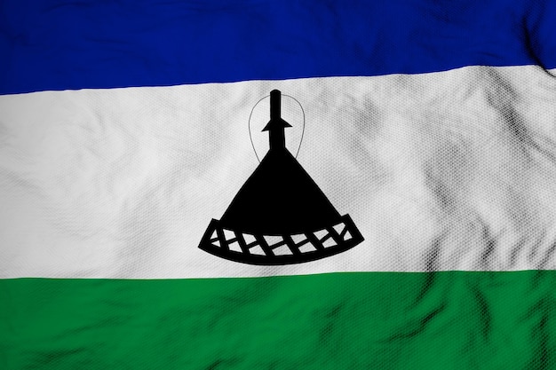 Bandera de Lesotho en renderizado 3D