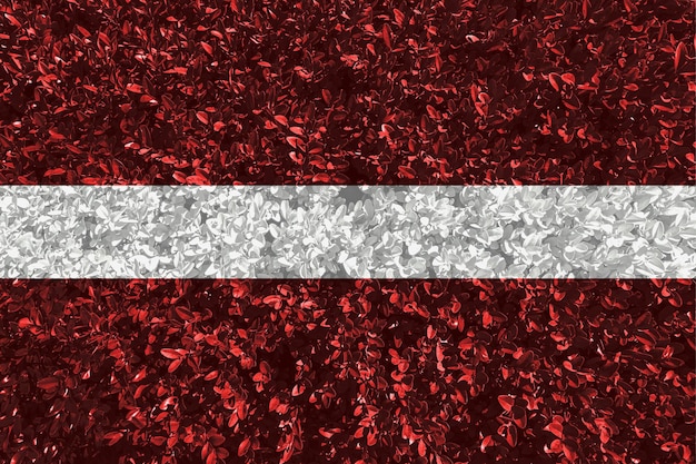 Bandera letona con textura de hojas y arbustos Papel tapiz de fondo para instalación y diseño