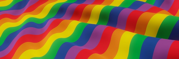 Bandera LGBTQ de fondo de color arco iris ondulado
