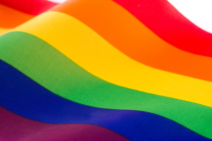 Foto bandera lgtb o arcoiris bandera del orgullo gay