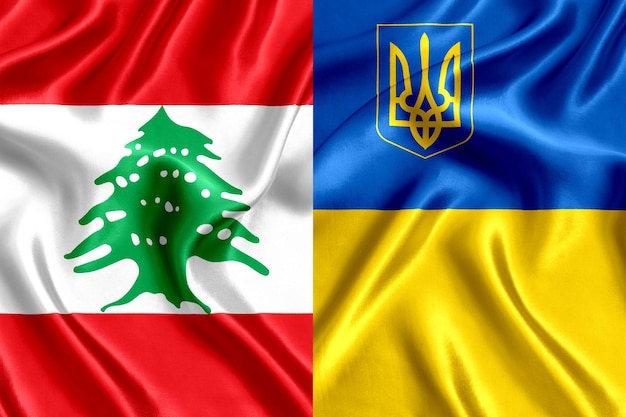 Bandera de Líbano y Ucrania