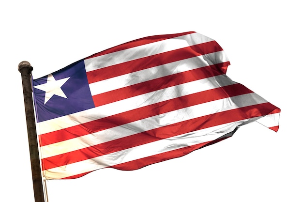 bandera de liberia en una imagen de fondo blanco
