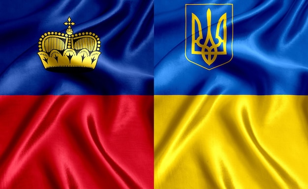 Bandera de Liechtenstein y Ucrania