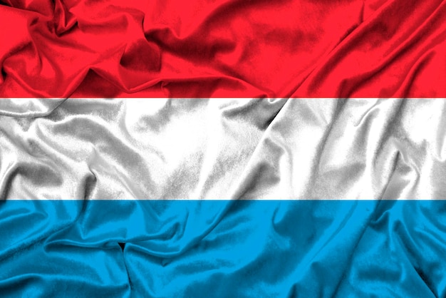 Bandera de luxemburgo en textura de tela trabajo 3d e imagen 3d